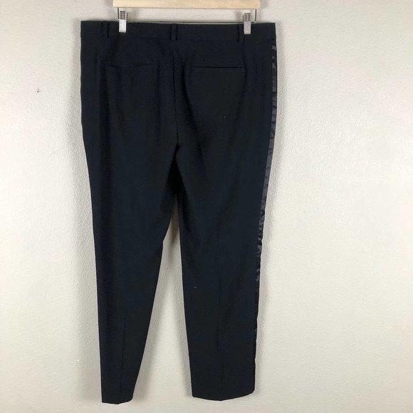 Banana Republic Pants Black Ryan Fit Contrast Side Stripe Trouser Size 14 - Picture 14 of 16